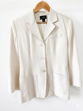 Lauren Ralph Lauren Silk Off-White Women's Tailored Blazer